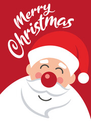 Merry Christmas Greeting Card Design Vector Illustration Santa Claus