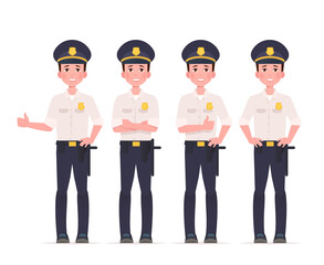 Police character set. Vector illustration