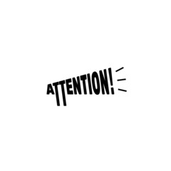 Attention! and Megaphone logo / wordmark design