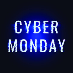 Cyber monday sale vector design template. Discount offers for holidays. Black friday and cyber monday deals