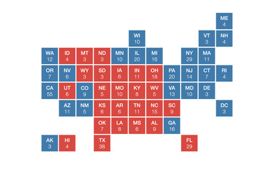 Map of 2020 USA presidential elections results