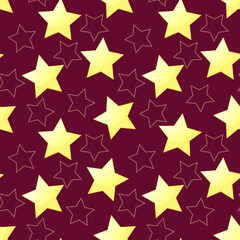 Seamless vector pattern with golden stars - background for Christmas.