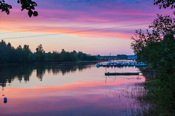 sunset on the lake