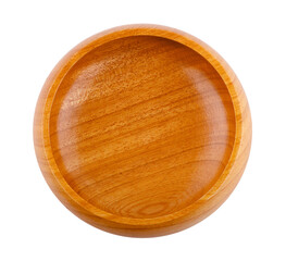 Wooden bowl isolated on white background