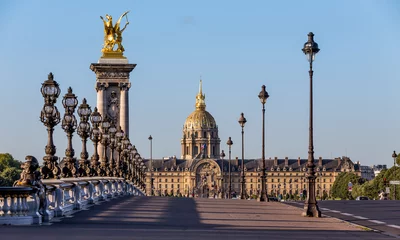 Keuken foto achterwand Pont Alexandre III Alexander III-brug in Parijs in de ochtend