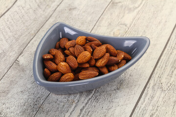 Almonds nuts heap