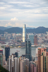 Baie vue depuis le mont Victoria à Hong Kong