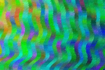 Green and yellow waves color pencil with high coverage background, digitally created.