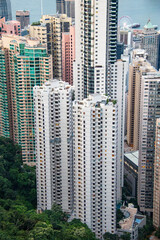 Tours d'habitations à Hong Kong, vue aérienne