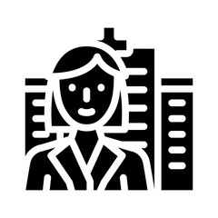 doctor woman job glyph icon vector illustration