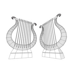 Ancient lyre or harp musical instrument