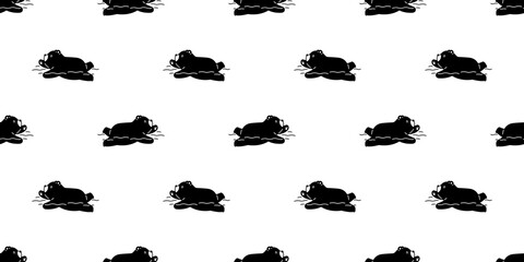 Bear seamless pattern polar bear vector swimming scarf isolated teddy cartoon repeat background tile wallpaper illustration doodle design