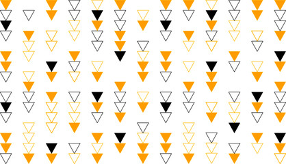 Triangular geometric patterns abstract colorful vector. Creative yellow, black and white triangles graphic web design background. Memphis style hipster funky triangle design template, banner or poster