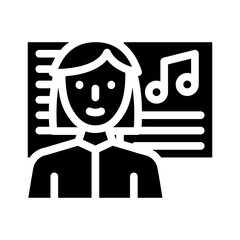 musician woman job glyph icon vector illustration