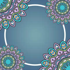 Frame background with oriental mandala. - Vector.