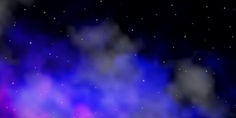 Dark Pink, Blue vector layout with bright stars.