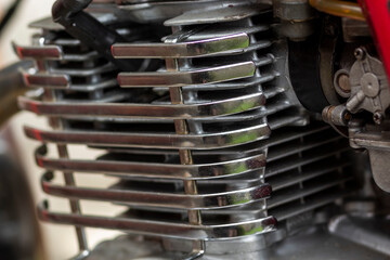 motorcycle chrome engine close up