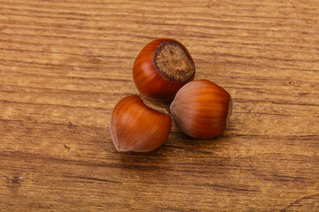 Hazelnut heap isolated over background