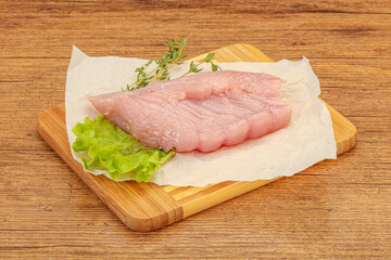 Raw turkey breast steak for cooking