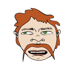 Isolated avatars of people, human portrait on white background. Cartoon doodle character, face