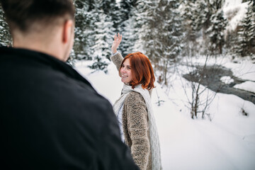 portrait of a person in a winter forest