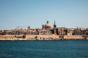 Fototapeta na wymiar Malta Church Top Valletta