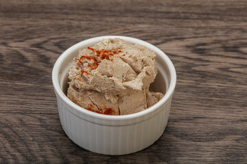 Herring butter spread in the bowl