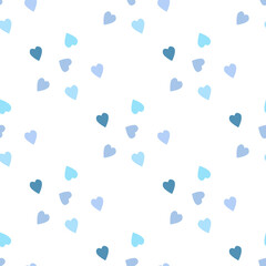 Naklejka na ściany i meble Seamless pattern. Repeated hearts of different colors. Cute romantic seamless pattern. Vector illustration.