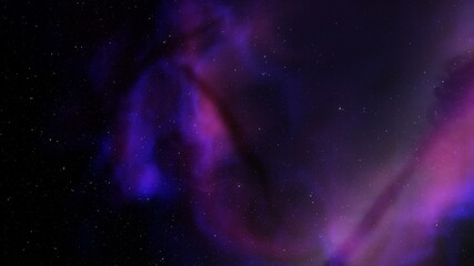 Bright galaxy nebula in cosmos 3d render