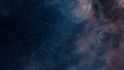 Bright galaxy nebula in cosmos 3d render