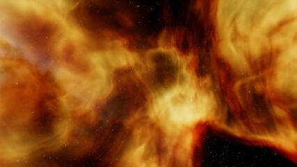 Bright galaxy nebula in cosmos 3d render