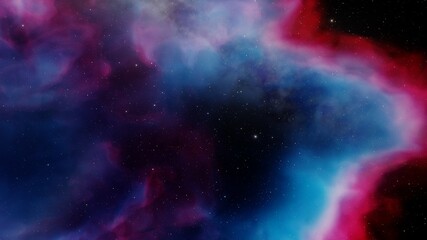 Bright galaxy nebula in cosmos 3d render