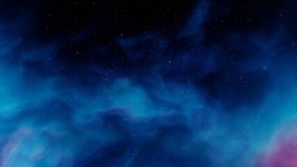 Bright galaxy nebula in cosmos 3d render