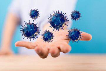 Coronavirus abstract background. protection Genetics Bacteriological Microorganism..