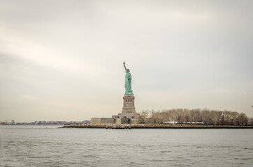 Statue of Liberty. Lady Liberty Enlightening the World. Colossal Neoclassical Sculpture on Liberty Island. New York City, USA © Nikolaos