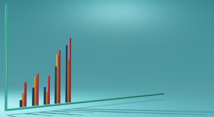 Bar chart,illustration 3d rendering,Business and finance concept.infographic.