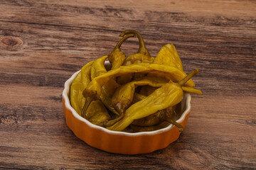 Marinated spicy and hot green pepper