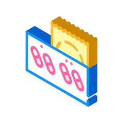 contraception condoms and pills isometric icon vector illustration