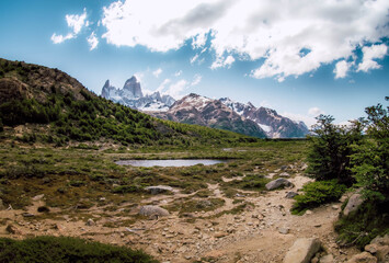 Forests and mountains of Patagonia in South America