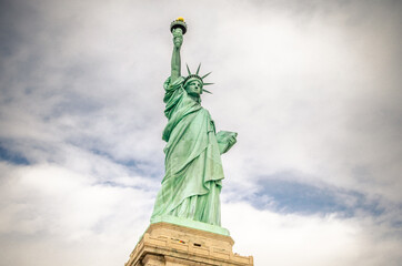 Low Angle View of Statue of Liberty Enlightening the World. Manhattan, New York City, USA © Nikolaos