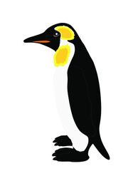 Imperial penguin vector illustration isolated on white background. Big polar bird symbol.