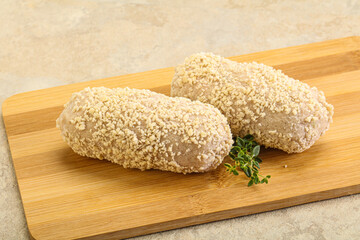 Raw chicken cutlet for roast