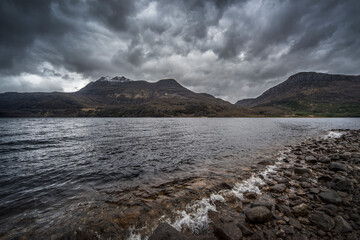 Storm clouds gather over Loch Maree