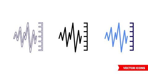 Obraz premium Sonometer icon of 3 types color, black and white, outline. Isolated vector sign symbol.