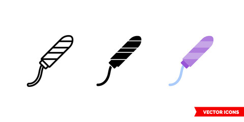 Tampon icon of 3 types color, black and white, outline. Isolated vector sign symbol.
