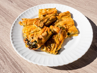 Turkish traditional borek with spinach and cheese