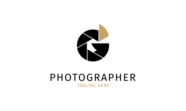 letter G elegant lens royal photographer logo template