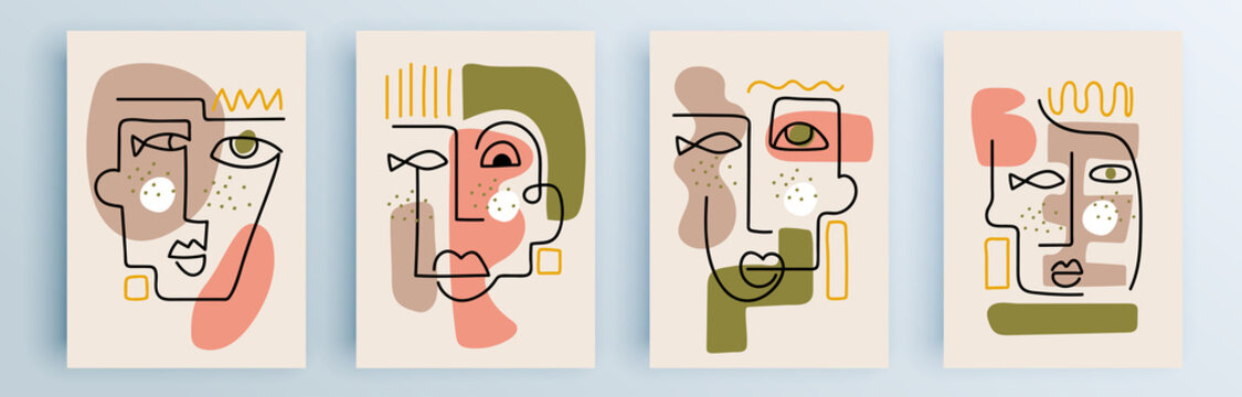 Modern abstract covers set, minimal covers design. Colorful geometric background, vector illustration.