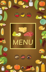 Fruits, vegetables, fats, meat, cereals, dairy products