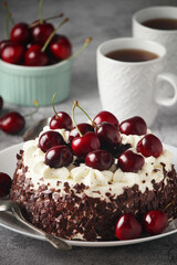 A traditional German chocolate and cherry cake Schwarzwald	
